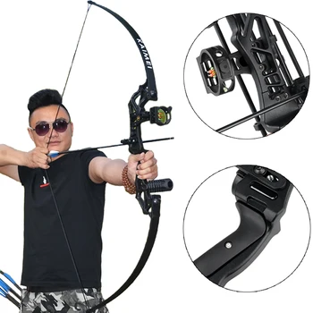 30/40/50lbs Professional Hunting Bow for Fishing, Archery - Alloy Straight Bow For Outdoor Hunting, Shooting, Practice Arrows 1