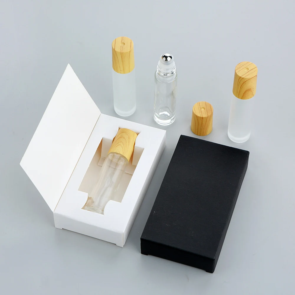 20Pcs 10ml With packaging box Glass Roll on Bottle for Essential Oils Refillable Perfume Bottles with Roller Ball