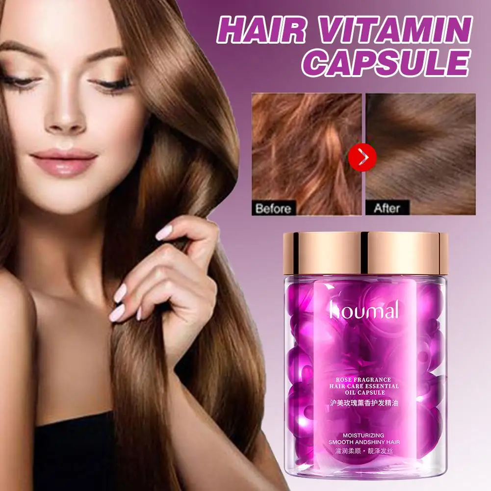 Hair Styling Serum for Frizzy & Dry Hair Rose Essence Oil Capsules Leave-in Anti Frizz Conditioner Repairs Dry, Damaged Hair 5
