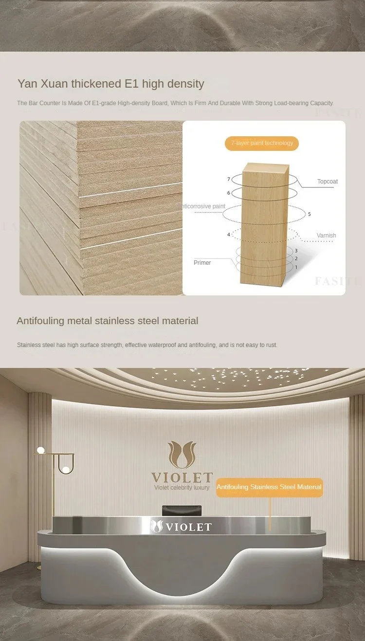 Office Mobile Store Reception Desks Modern Podium Beauty Salon Luxury Front Desk White Reception Furniture