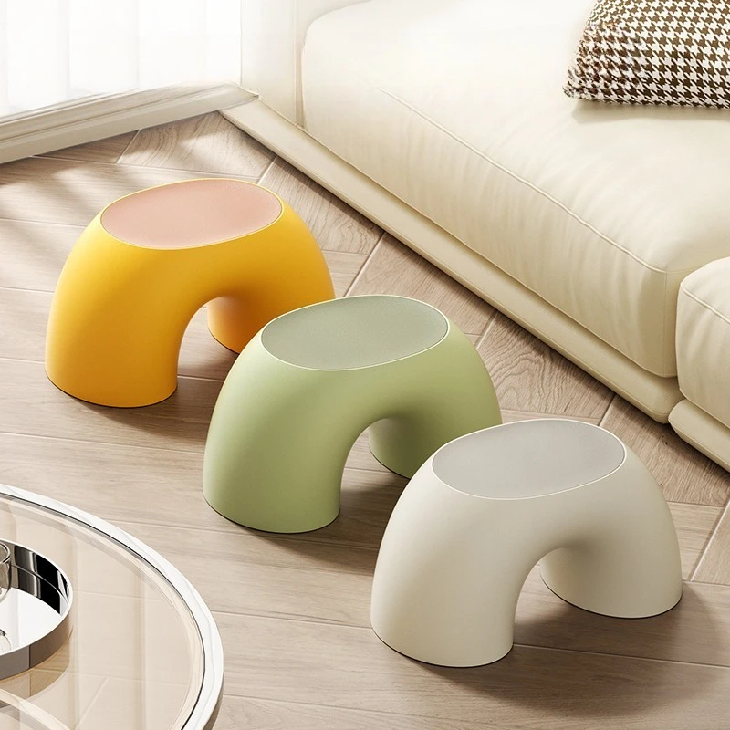 Stool Plastic Rainbow Shape Footstool Safety Kids Step Stool Seat for Living Room Indoor Furniture Children'S Stool Toy Non-Slip