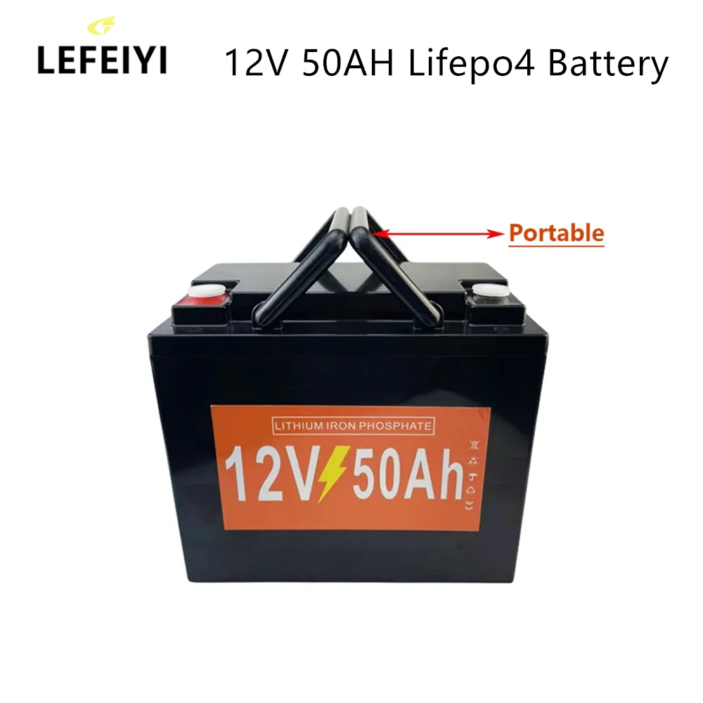 

Литий-железо-фосфатный аккумулятор, аккумулятор LiFePO4, 4S 50A Встроенный BMS, 12 В, 50 Ач, для системы солнечной энергии, без налогов