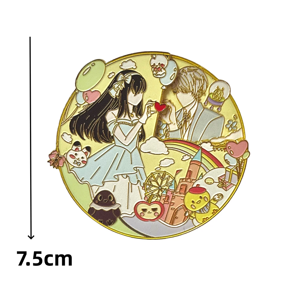 Charming Rotatable Kawaii Laser Tinplate Cosplay Pins and Backpack Decor Badges