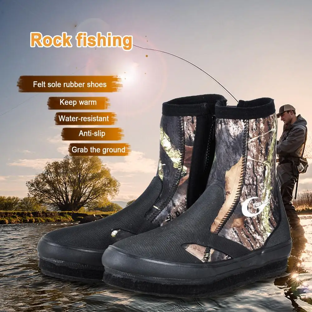 Diving Shoes 5MM Neoprene Diving Boots Mens Women Fly River tracing Rock Fishing Shoes Waterproof Wear-resistant Upstream Shoes Keep Warm