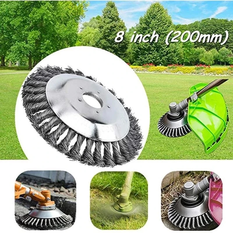 6Inch Steel Wire Wheel Brush Disc Garden Rotary Weed Brush Cutter Head Lawn Mower Universal Trimmer Head Steel Wire Wheel Brush 2