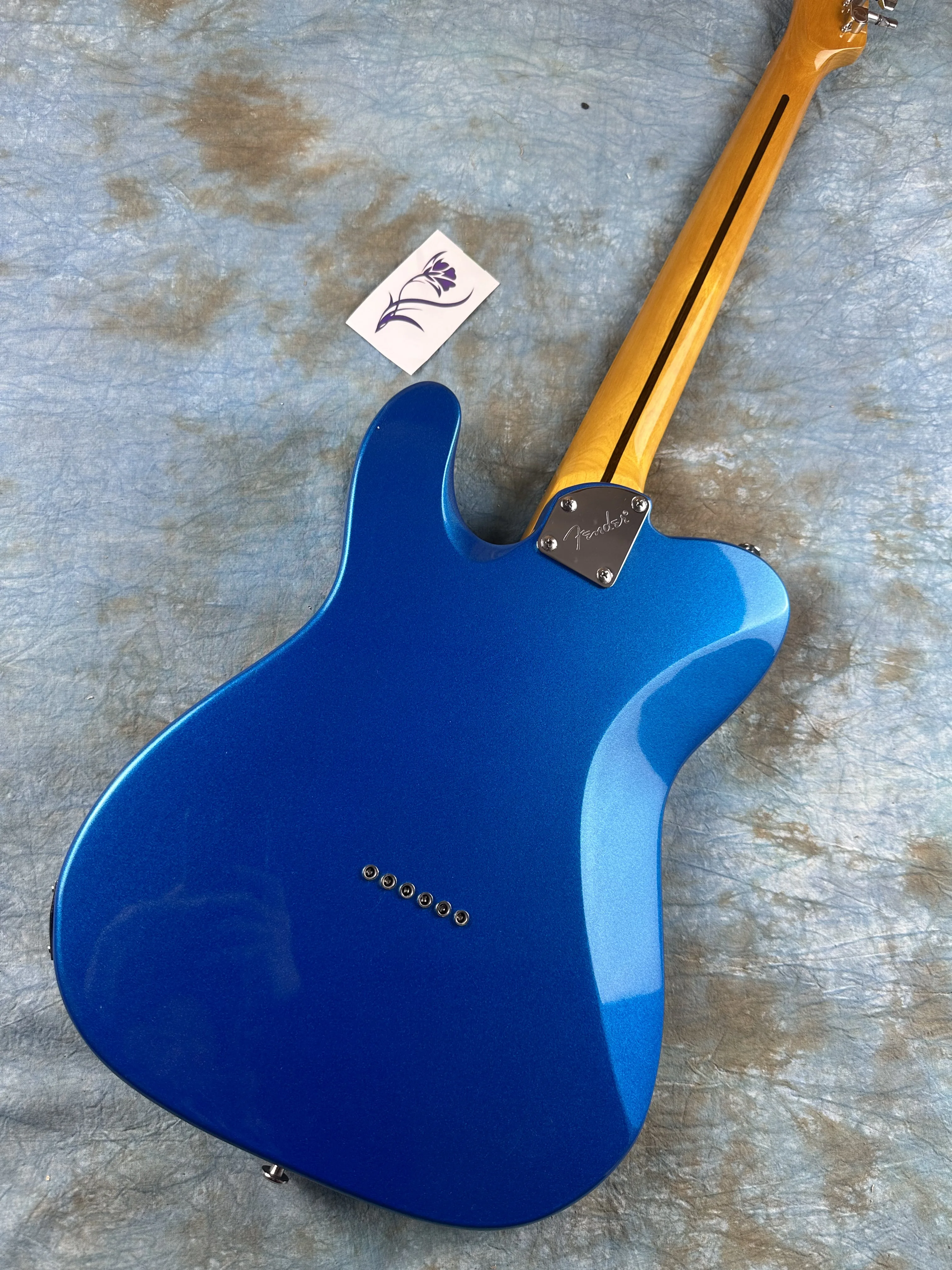 Telecast Electric Guitar Imported alder wood body shining blue and silver all over sandwich lightning package electric guitar electric guitar kit