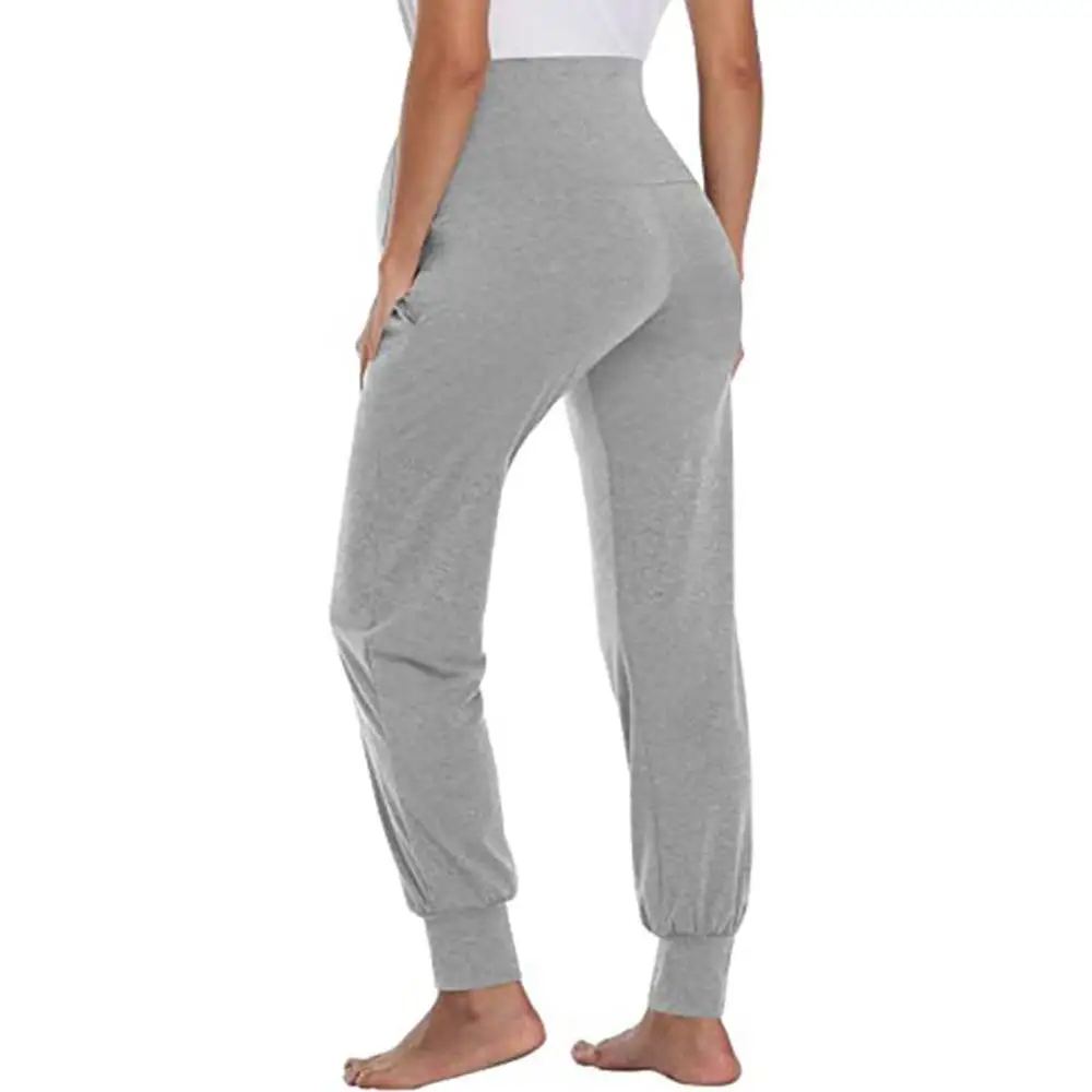 Maternity Trousers Summer New Pregnant Casual Loose Solid Color Belly Support Maternity Pants Elastic Waist Maternity Leggings 5