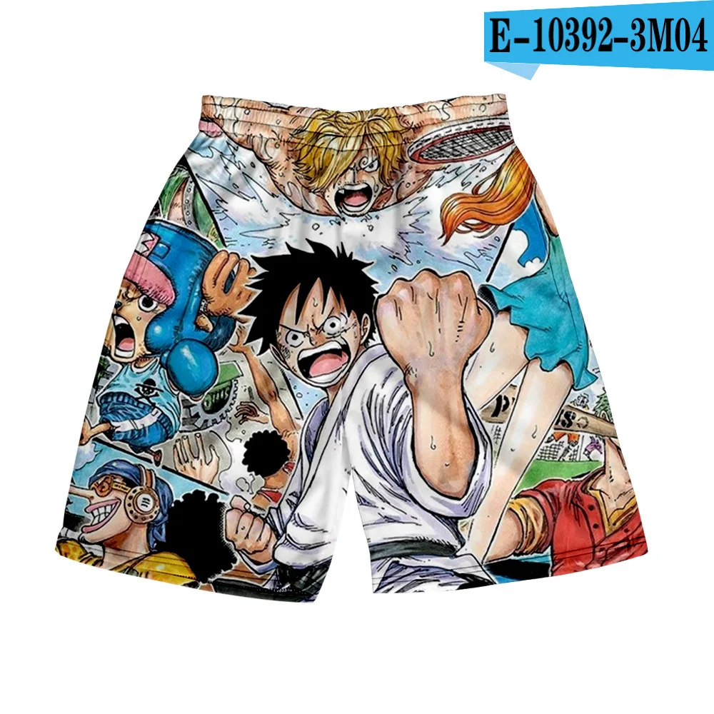 thumbnail image 1 of Pantalones cortos con estampado digital 3D de anime ONE Piece Monkey D Luffy Roronoa Zoro Ace Edward Newgate Kaidou, pantalones cortos casuales holgados para playa, 1 of 5