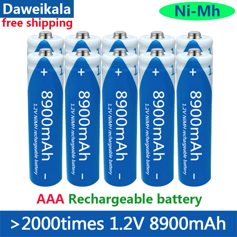 Daweikala AAA1.2V 8900 мАч перезаряжаемая батарея, новая Щелочная перезаряжаемая батарея для светодиодной фотоигрушки, Mp3, микрофон с маленьким вентилятором