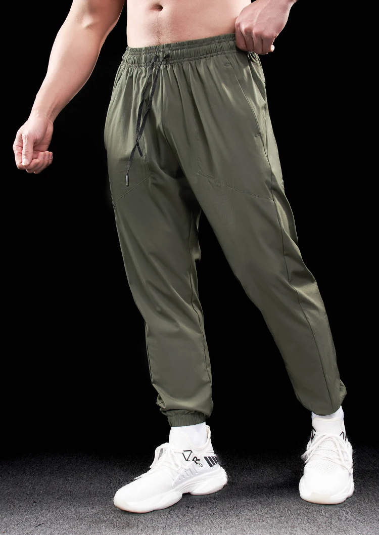 Men Running Trousers - Loose Fit Sports Fitness Pants With Elastic Waist Band
