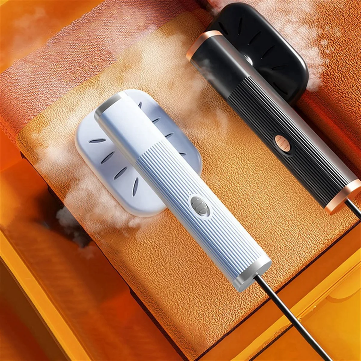 Portable Travel Steamer for Clothes Mini Steam Iron 180°Rotatable Handheld Steam Iron for Fabric Clothes Black 3