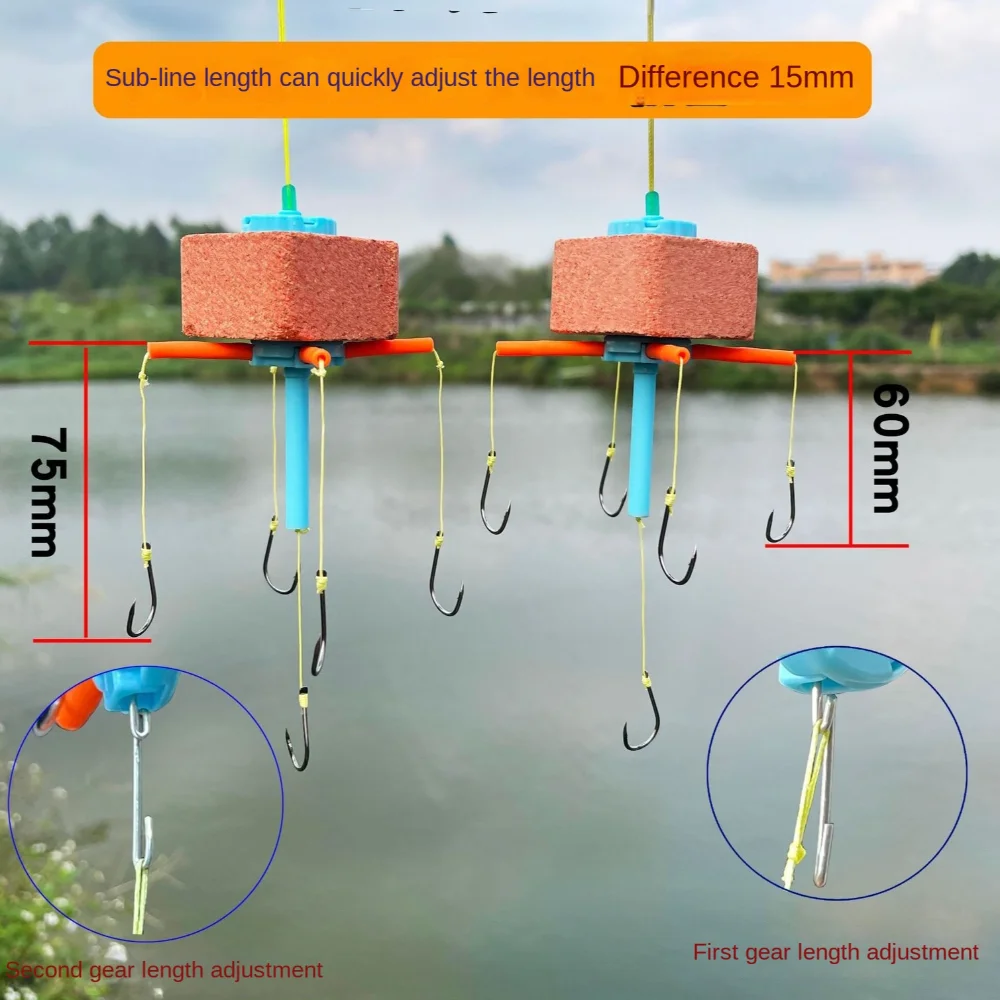 New Bighead Carp Hooks Carp Flipper Hooks Float Fishing Bighead Carp Five Claw Square Bait Bighead Carp Hooks