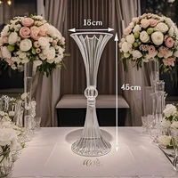 10pcs 45cm high new acrylic transparent trumpet wedding vase table decoration 2
