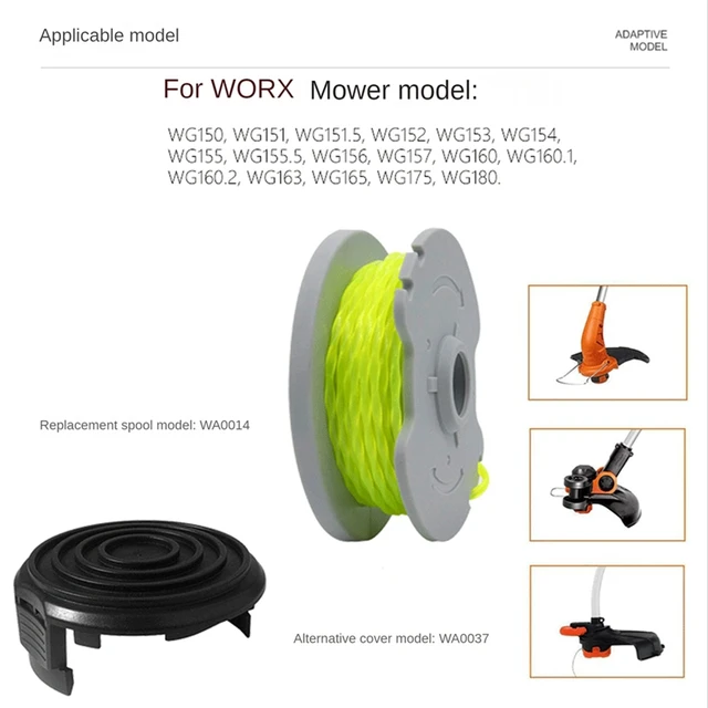 12 Pack Worx Mowing Accessories Grass Rope Mowing Line Worx Mowing  WA0014/WA0037 Replacement Spools - AliExpress