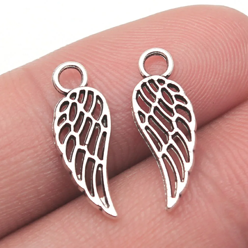 

30pcs 18x7mm Zinc Alloy Wings Charms Pendants Jewelry Making DIY Jewelry Findings Handmade Craft Accessories Wholesale