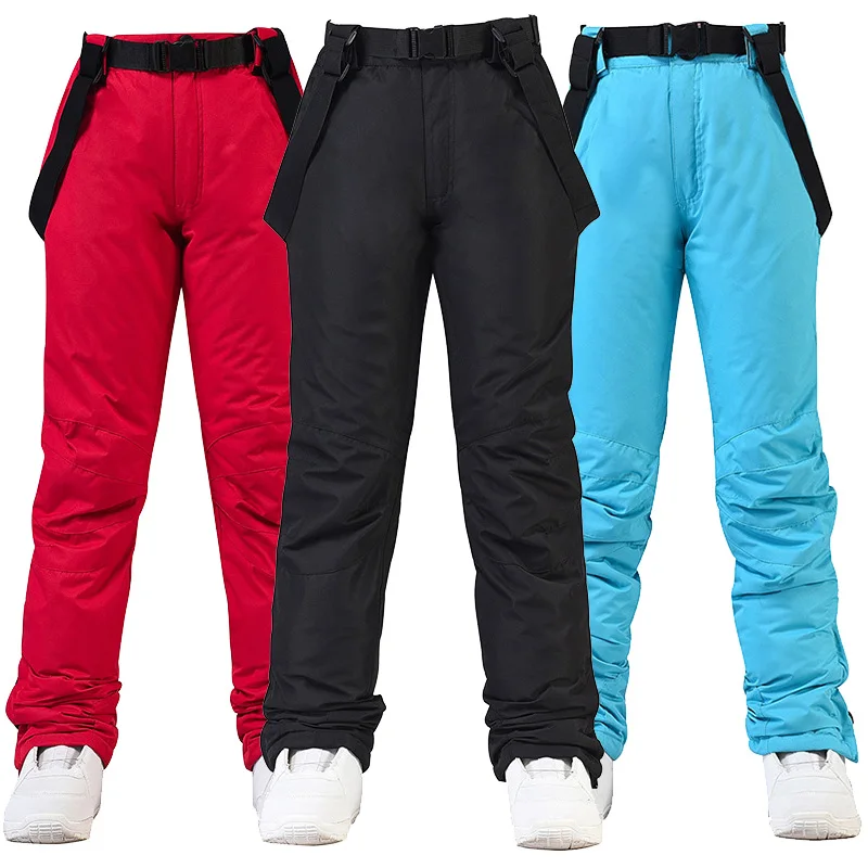 New Men and Women Winter Outdoor Ski Pants Windproof Waterproof Warm Breathable Snowboarding Pants Snow Sports Bibs Pants 2