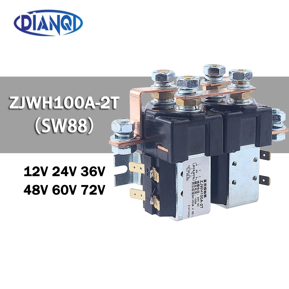 

SW88 2NO+2NC Voltage 12V 24V 36V 48V 60V 72V 100A DC Contactor ZJWH100A-2T for forklift handling drawing wehicle car PUMP MOTOR