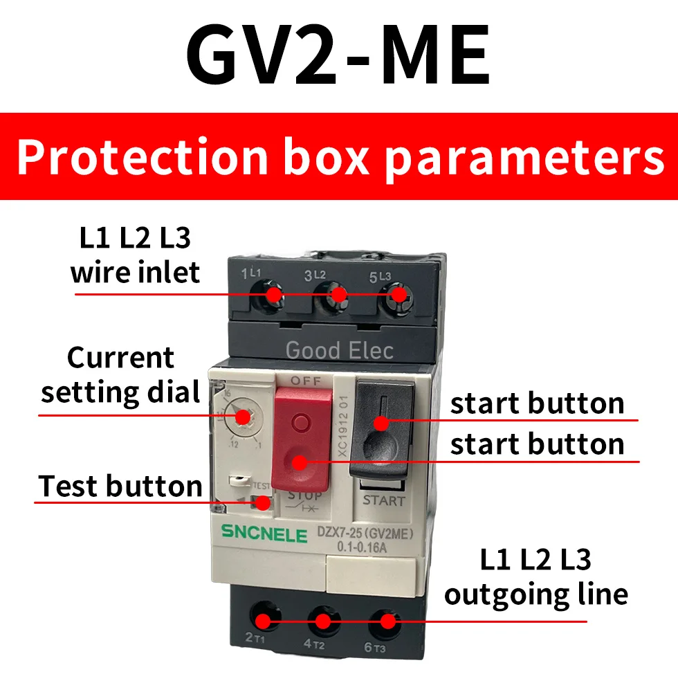 1PCS GV2-ME Series MPCB Motor Protection Circuit Breaker GV2 Motor Protector Circuit Breaker /Motor Protection Switch