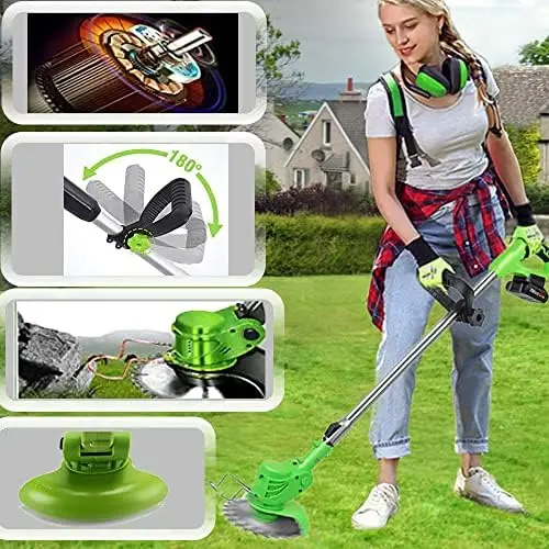 초경량 무선 잔디 깎는 기계 배터리 구동 전기 잔디 트리머 및 커터는 좁은 곳에서 사용할 수 있습니다.