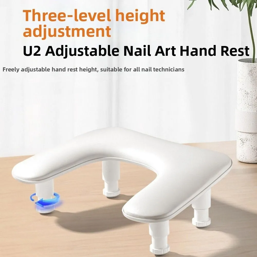 U-shaped Manicure Hand Pillow Rotating Lifting Adjustable Height Arm Rest Stand Comfortable Ergonomic Soft Nail Pillow