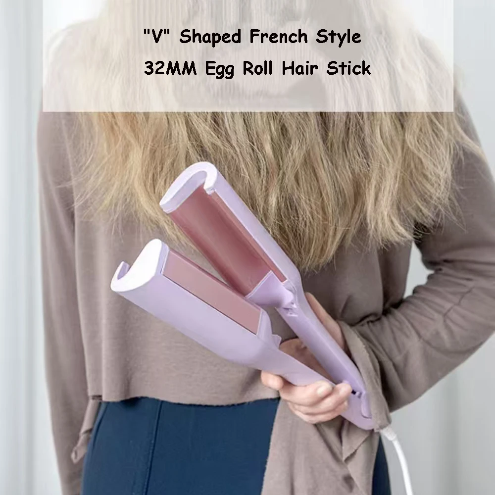 32mm Egg Roller U-Shaped Electric Curling Iron French Styling Deep Waver Water WaveCurling Iron For Women Female Curling Tool