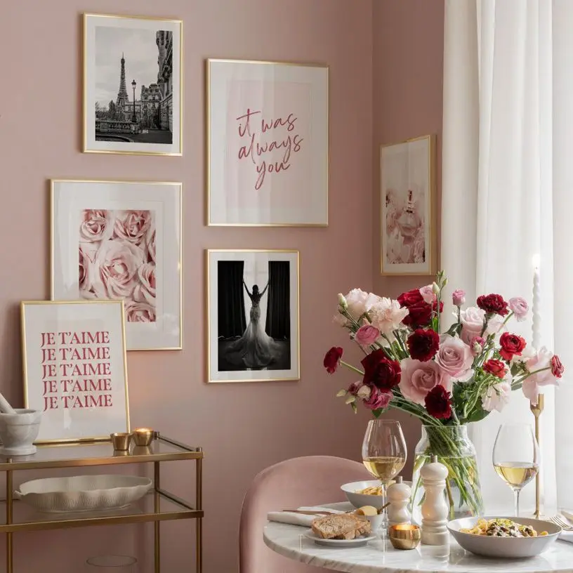 

Wedding Dress Bride Vintage Paris Tower Roses Quotes Wall Art Print Canvas Painting Nordic Poster Decor Picture For Living Room