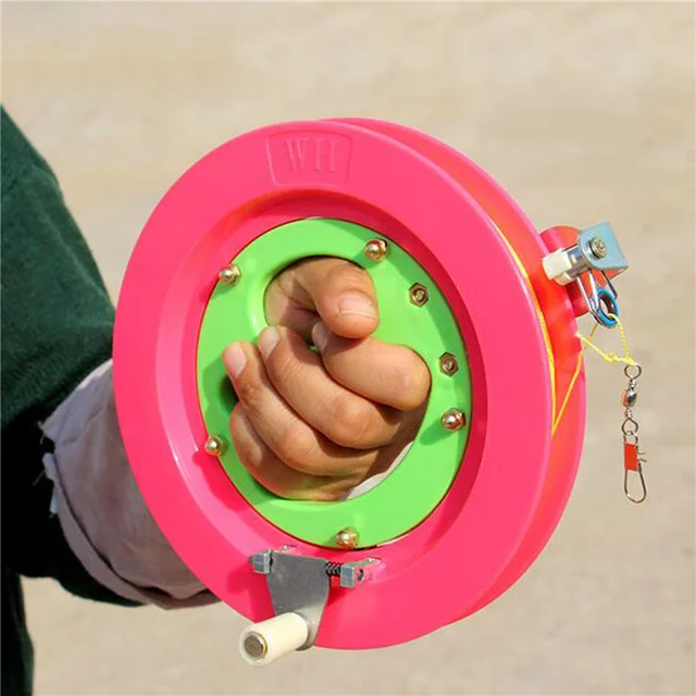 Kite Reel Winder Fire Wheel String Flying Handle Tool Twisted String Line Outdoor Round Blue Grip For Fying Kites 200M 2