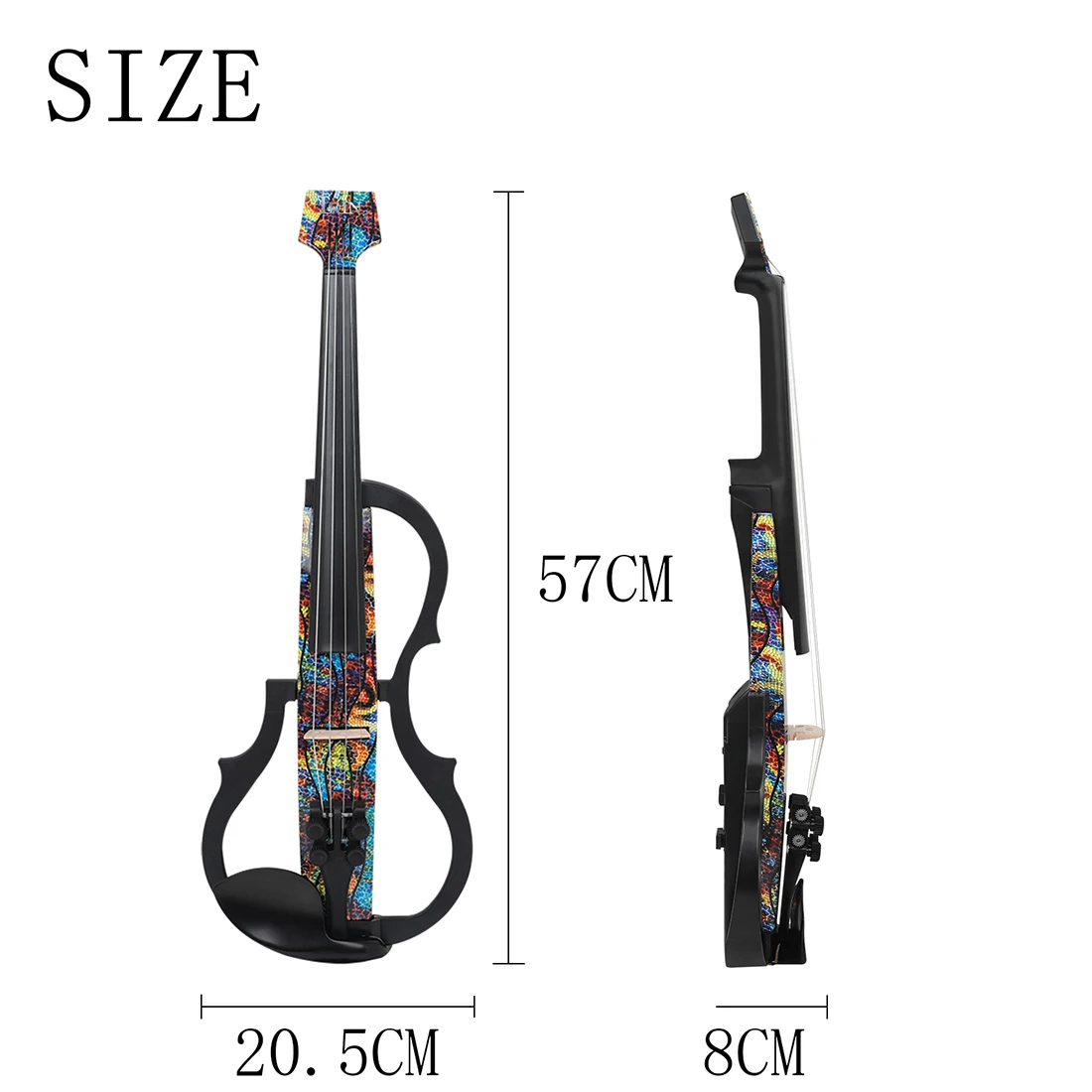 IRIN Colorful 4/4 Electro Acoustic Violin Intelligent Silent Electroacoustic Violin Earphones Connecting Fiddle Accessories
