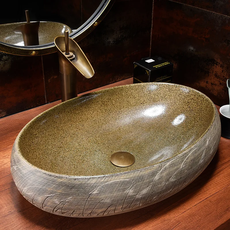 

Простой Мраморный Столик, керамическая художественная раковина, раковина для умывальника для ванной комнаты, маленькая раковина для балкона