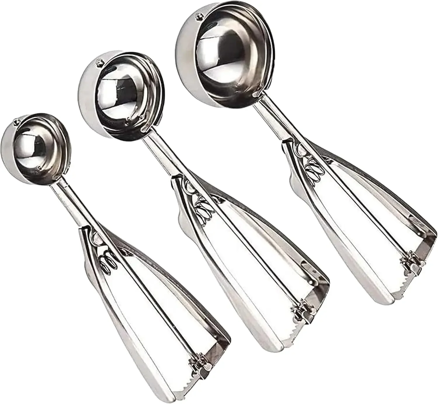 Ice Cream Scoop 3PCS Ice Cream Scoops Set Sharp Blade Ball Thickened Gear Design Washable for Fruits Meatball Baking & Party