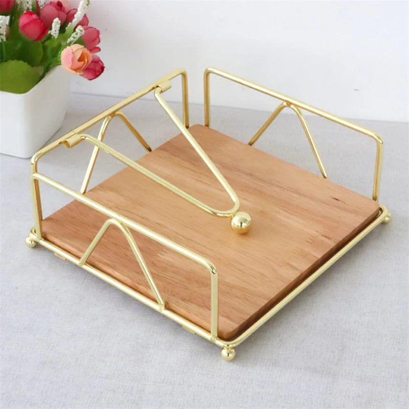 Flat Napkin Holder Metal Kitchen Napkin Holder With Weighted Tension Arm Rustic Tissue Paper Dispenser For Countertop Table 5