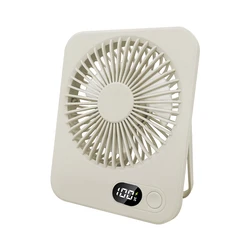 Compact Foldable USB Desk Fan with 5 - Speed Settings and Rechargeable Battery (Yellow)