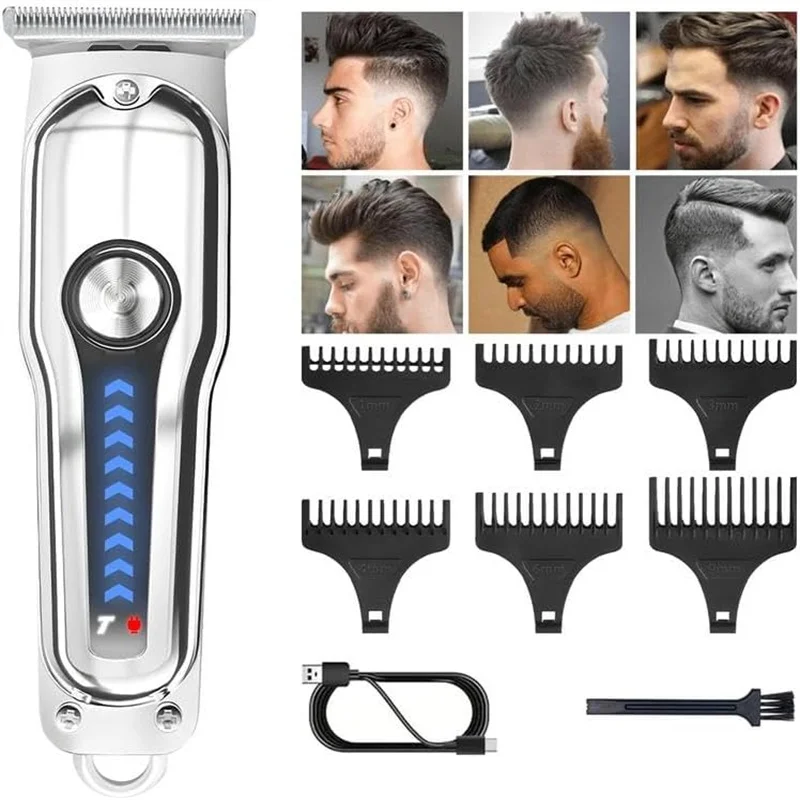 Silver Stainless Steel Hair Clipper For Profressional Barbers & Personal Self-Cutting Trims All Types Of Hair, Beard, Mustache 4