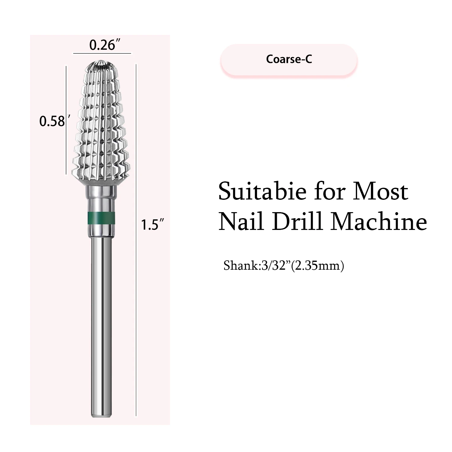 Carbide Nail Drill Bits Milling Cutters Manicure Remove Gel Electric File Accessories Purple Tornado Bit 3/32