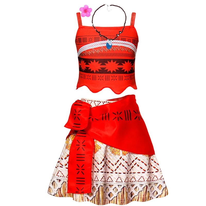 Girls Dress Princess Costume Kids Clothes Vaiana Disney Moana 2 Cosplay