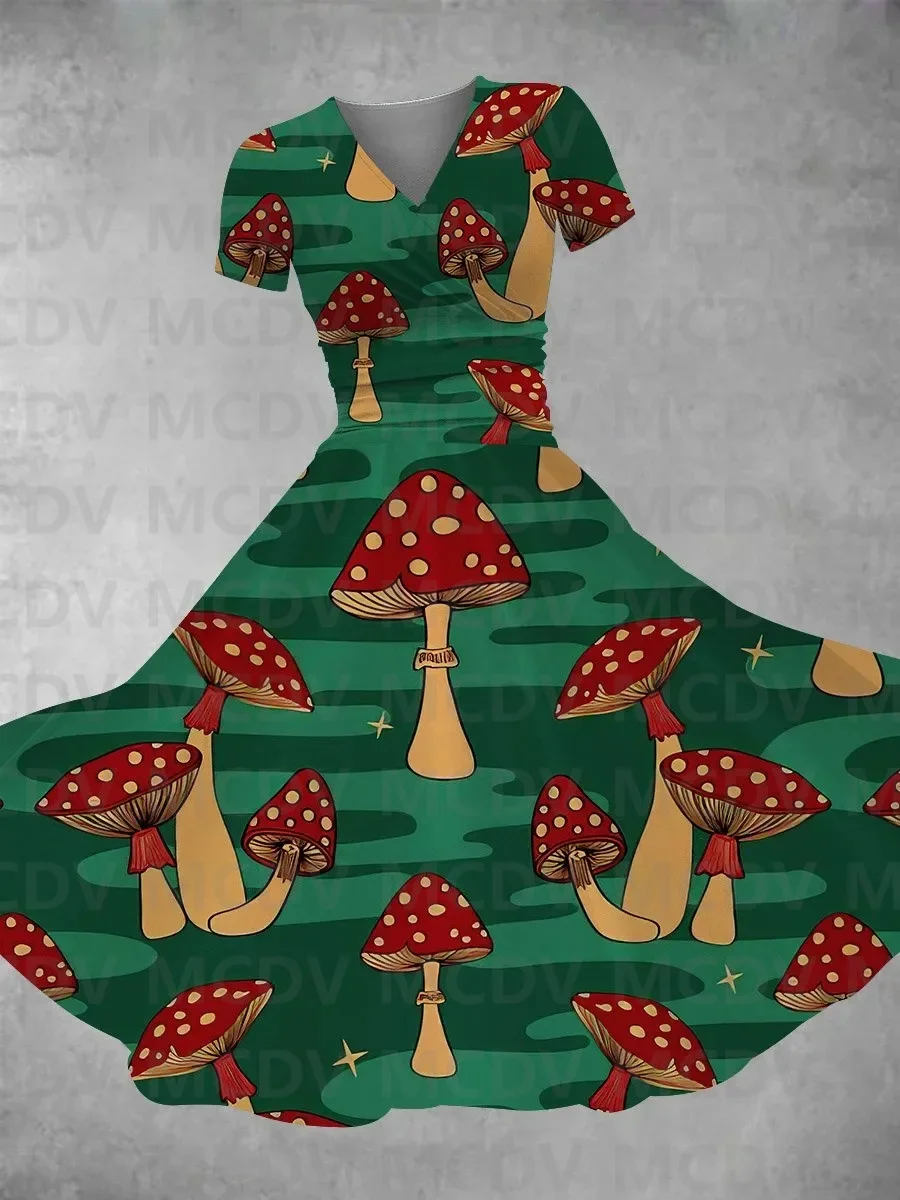 green emerald velvet dress Forest Green Mushroom Dress