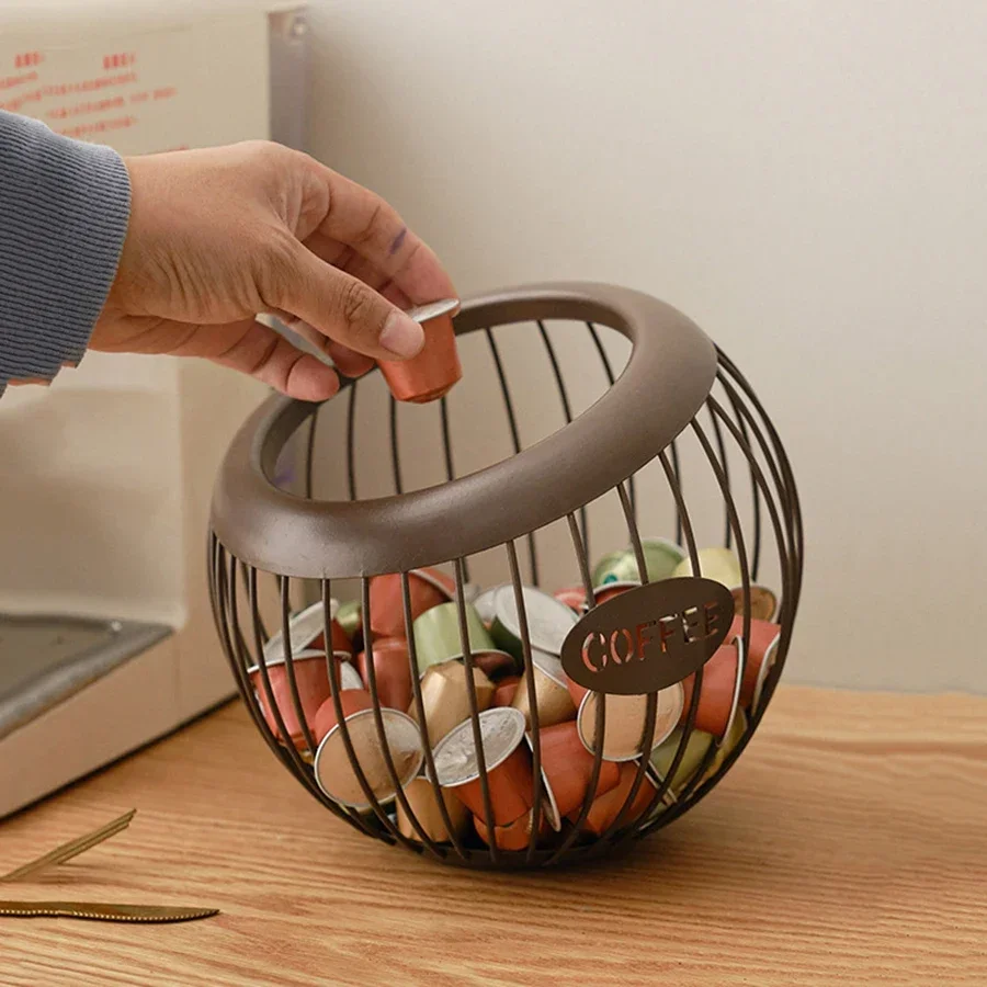 Multifunctional Iron Coffee Capsule Organizer Fruit Snack Storage Rack 2
