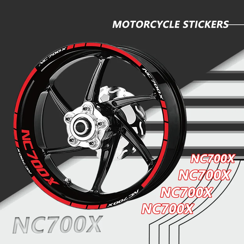 New Motorcycle Wheel Inner Ring Circle Stickers For Honda NC700X nc700x Waterproof Tire Rim Reflective Stripes Film Tape Decals 100pcs red filled circle reflector sheet reflective tape target for trimble south surveying total station