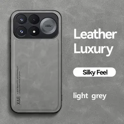 Magnetic Leather Soft Silicone Phone Cover with Car Holder Function for Poco F9 Pro (Light Gray)