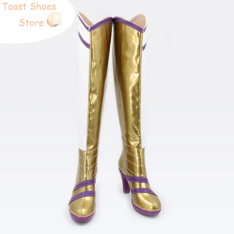 

LUX Cosplay Shoes Game LOL Luxanna Cosplay Prop Halloween Carnival Boots Anime PU Leather Shoes Costume Prop