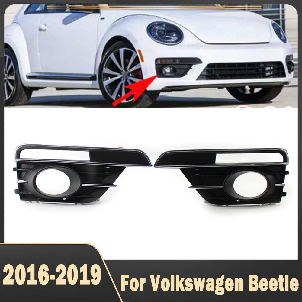 

A Pair Car Front Bumper Fog Light Fog Lamp Grille Cover Accessories For Volkswagen VW Beetle 2016 2017 2018 2019 5C5854662J