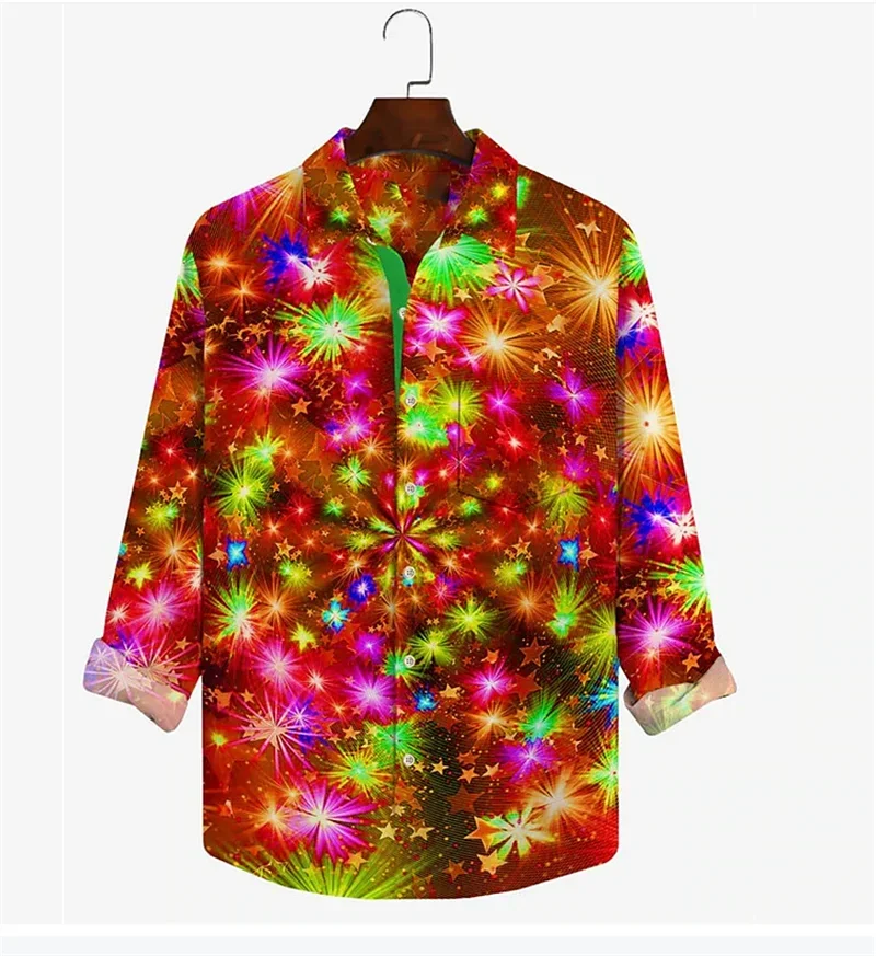 Description Picture 5 of itemChristmas shirt colorful Happy New Year HD pattern 2024 new model launched high quality soft material comfortable plus size