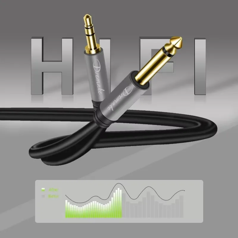 Premium Audio Jack Adapter Cable – 3.5mm TRS Male to 1/4 Mono for Enhanced Sound Quality