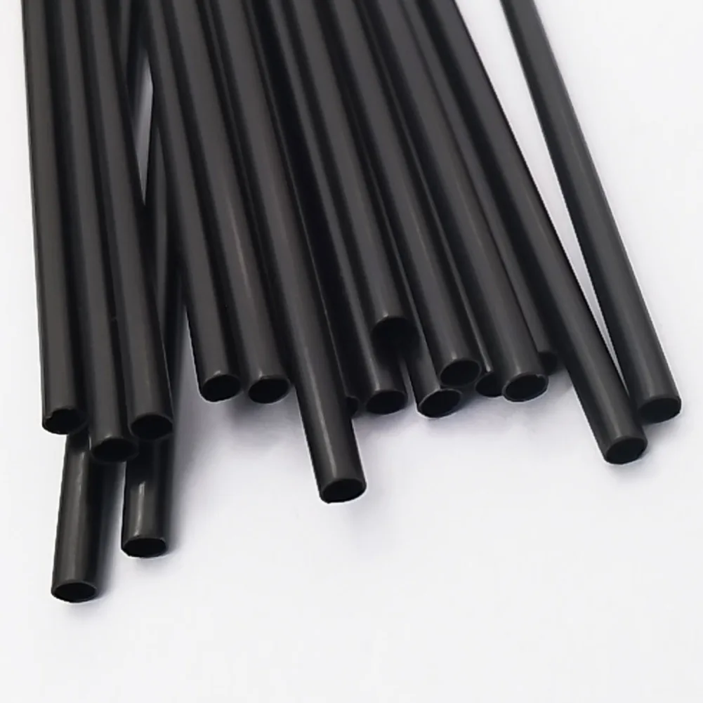 6 Black Flat Plastic Cocktail Stir Rods