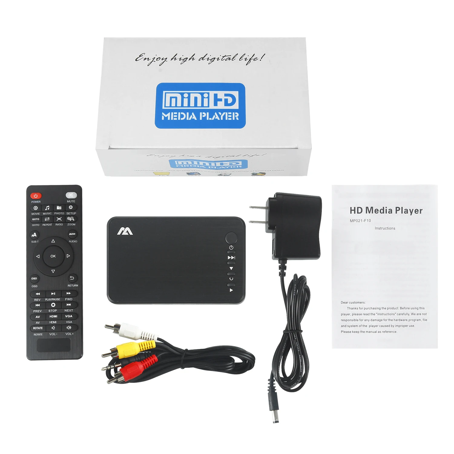 フルhdポータブルメディアプレーヤー,vgaサポート,1080p,sdカード,usb