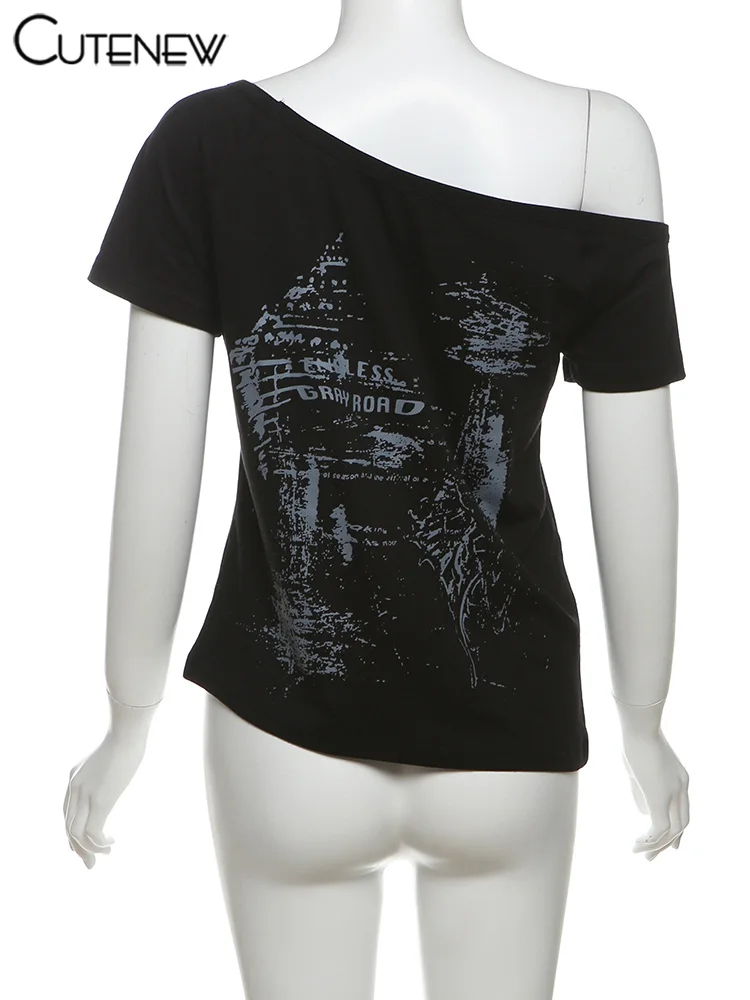 Camisetas de moda para mujer, con estampado de letras irregulares, clásicas de verano, de manga corta, básicas, para mujer, estilo urbano salvaje a juego.