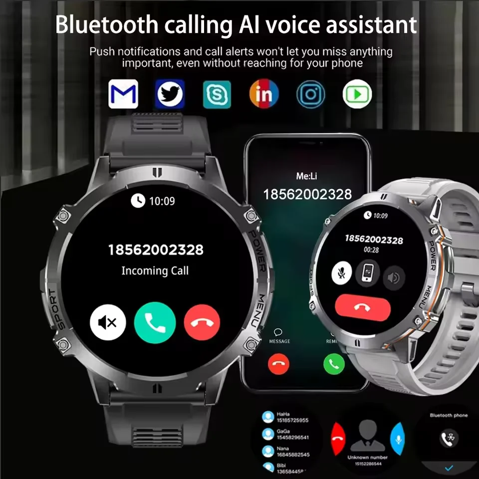 T-Rex 3 Ultra 1000mAh battery Smart Watch Men HD AMOLED GPS 5ATM&IP69K Waterproof Compass Bluetooth call Military Sports Watches