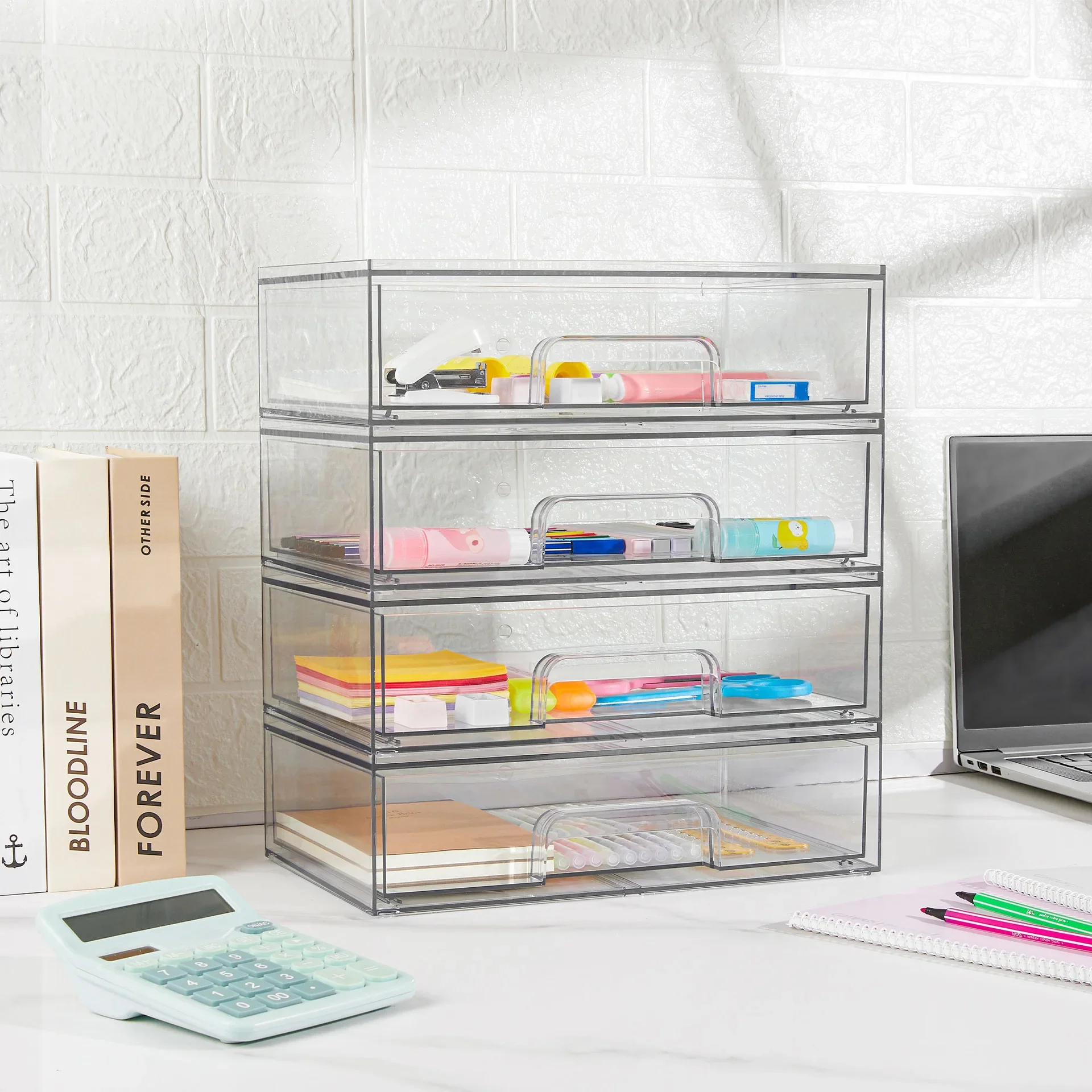 New Desktop Jewelry Box Household Transparent Skin Care Product Storage Cabinet, Dust Drawer Makeup Organizer Box 5