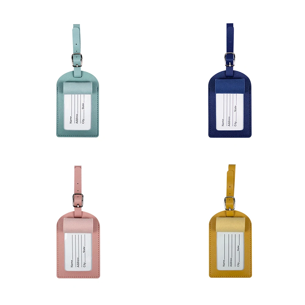 Luggage tag Hot Stamping Airplane Travel Luggage Tag Pu Leather Thickened Handbag Tag Passport Cover