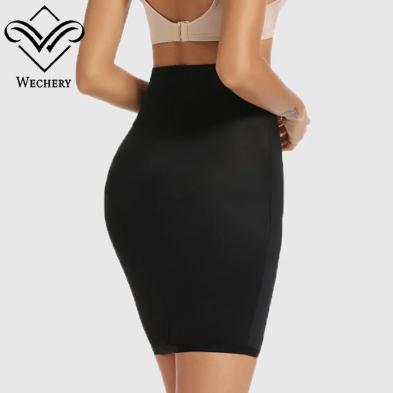 Half Length Wrap Slip Underwear Women Black Underdress Above Knee Skirt Underwear Shapewear